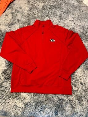 Georgia Bulldogs Cutter & Buck Red Men's Half-Zip Sweater